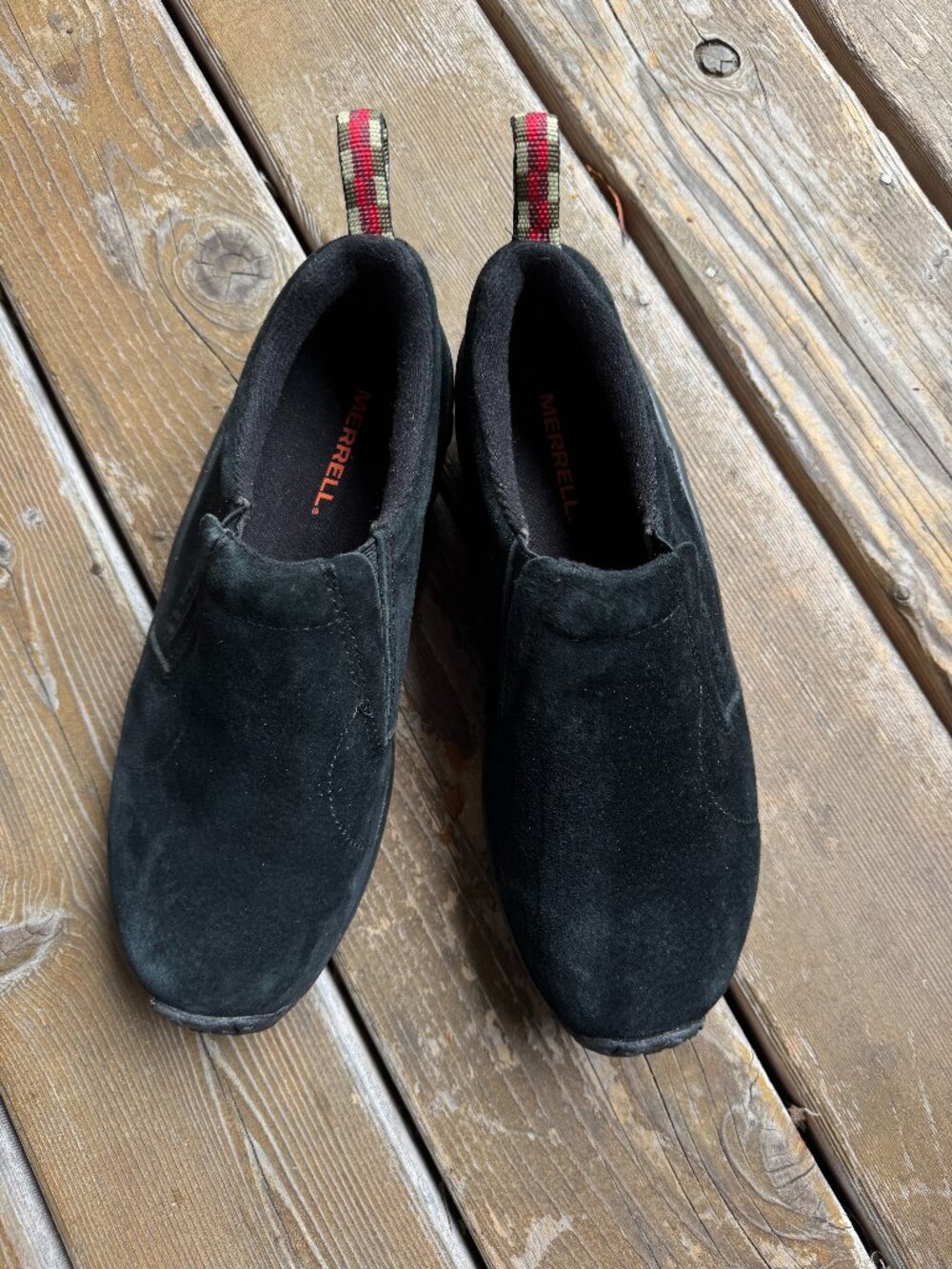 Merrell Black Suede Leather Performance Jungle Mocs in Women's 10.5